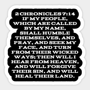 2 Chronicles 7:14 Bible Verse Text (KJV) Sticker
